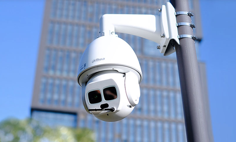 Dahua PTZ CCTV camera mounted on a pole